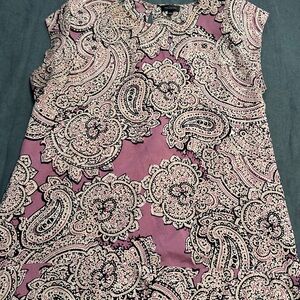 Paisley Sleeveless Top in Pink and Black